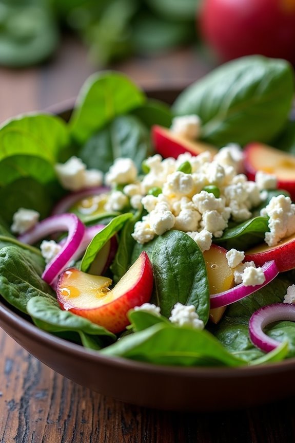apple feta spinach salad