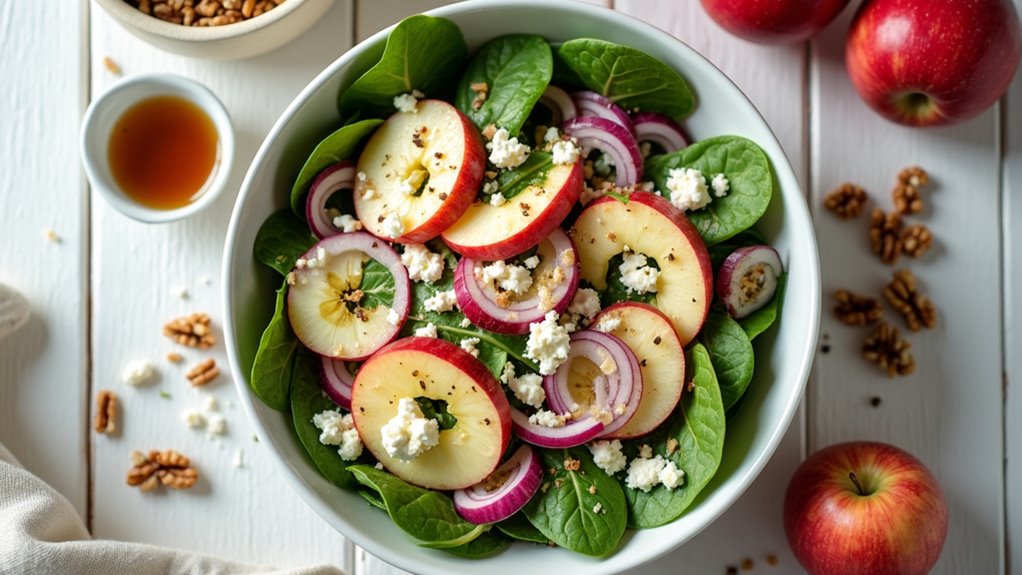 apple feta spinach salad