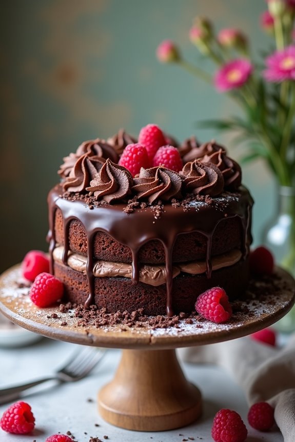baking an indulgent chocolate cake