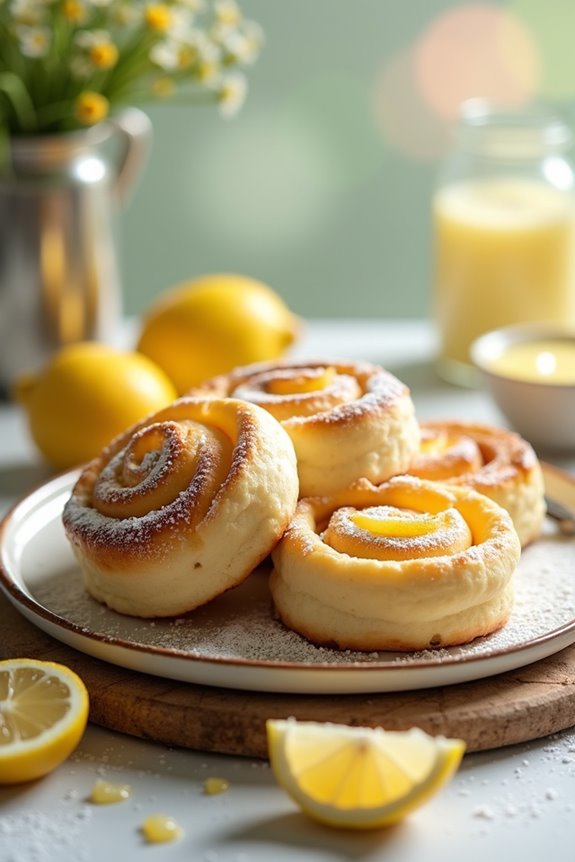 baking delightful lemon sweet rolls