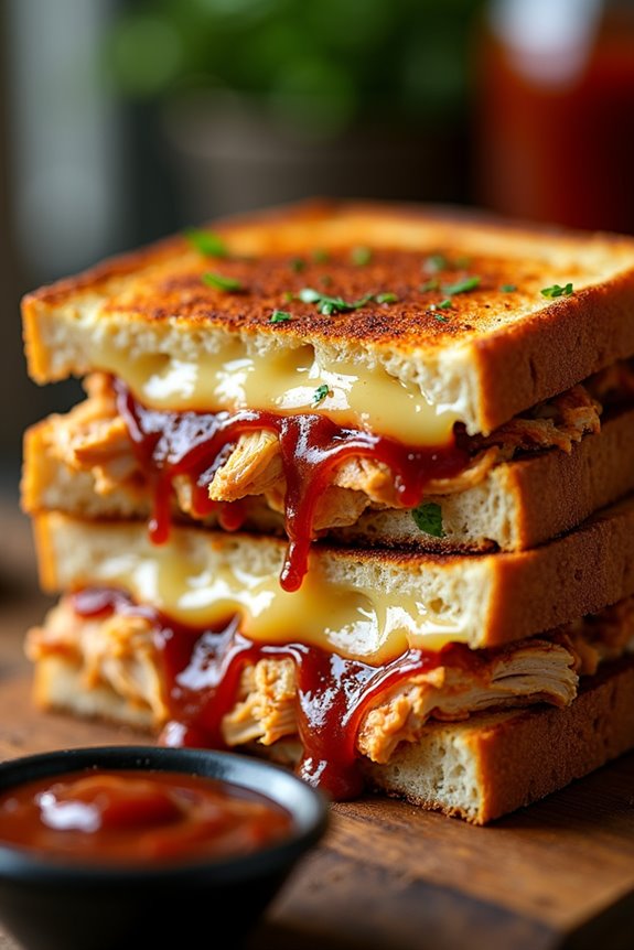 bbq chicken grilled cheese