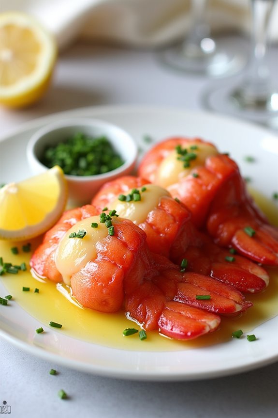 butter poached lobster tails
