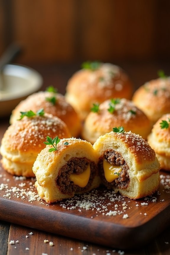 cheesy burger pastry delights