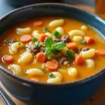 cheesy hamburger macaroni soup