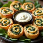 cheesy spinach pinwheels recipe