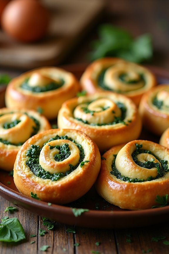 cheesy spinach pinwheels recipe