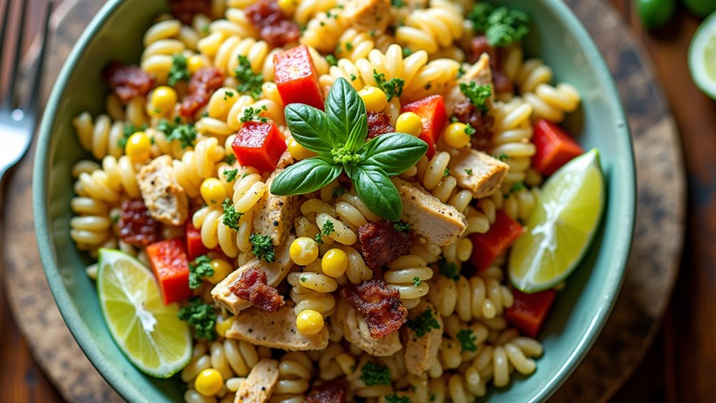 chicken corn pasta salad