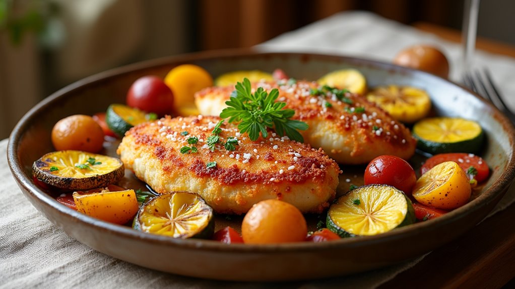 chicken parmesan with vegetables