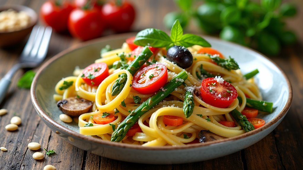 colorful vegetable pasta dish
