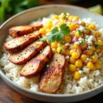 corn chicken rice bowl