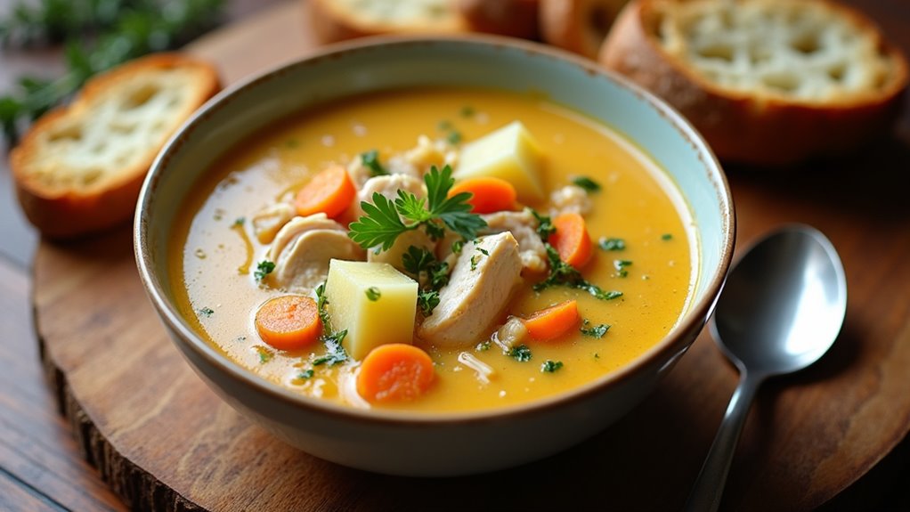 cozy chicken potato soup