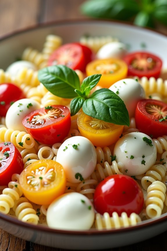 creamy caprese pasta salad