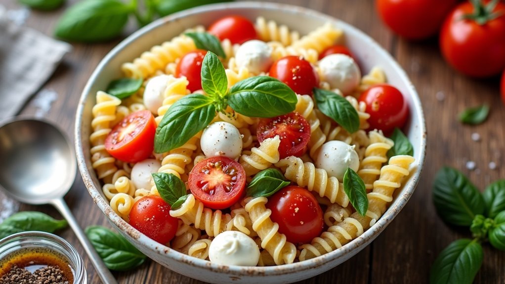 creamy caprese pasta salad