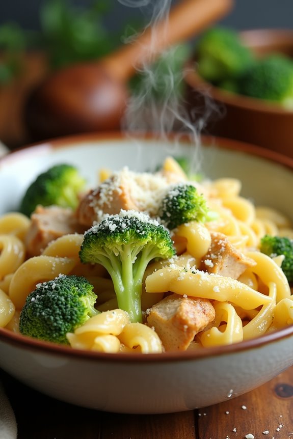 creamy chicken broccoli pasta