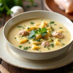 creamy chicken lasagna soup