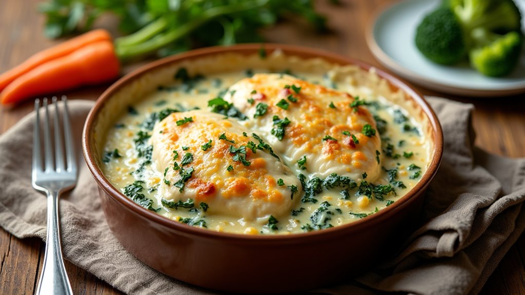 creamy chicken spinach casserole