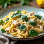 creamy chicken spinach pasta