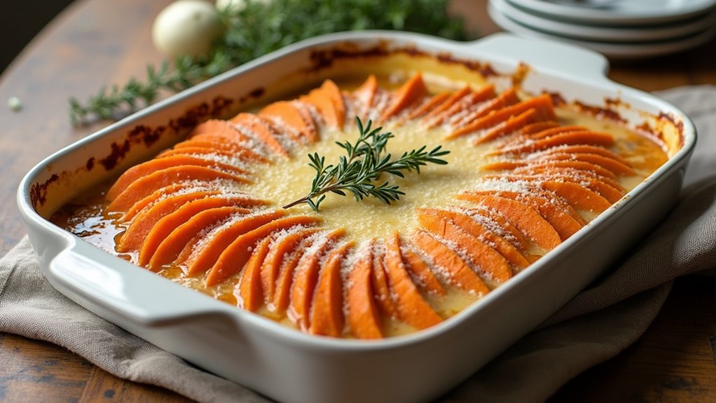 creamy garlic butter sweet potatoes