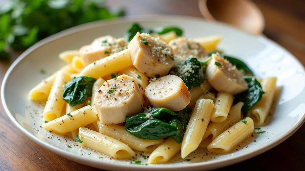 creamy garlic chicken pasta