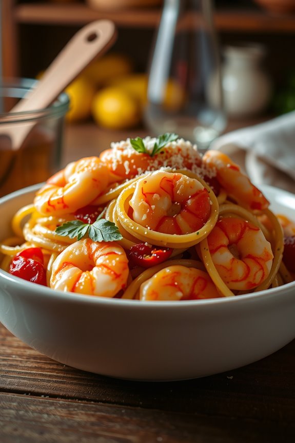 creamy shrimp pasta delight