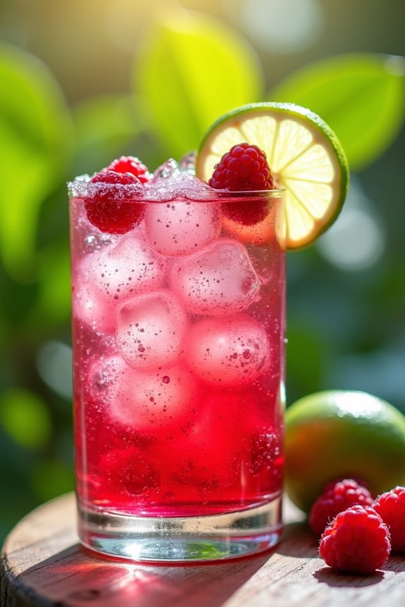 create refreshing raspberry mocktail