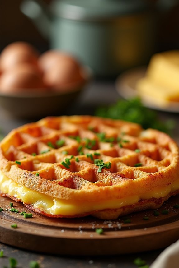 crispy cheese and egg chaffles