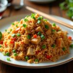 crispy garlic chicken fried rice