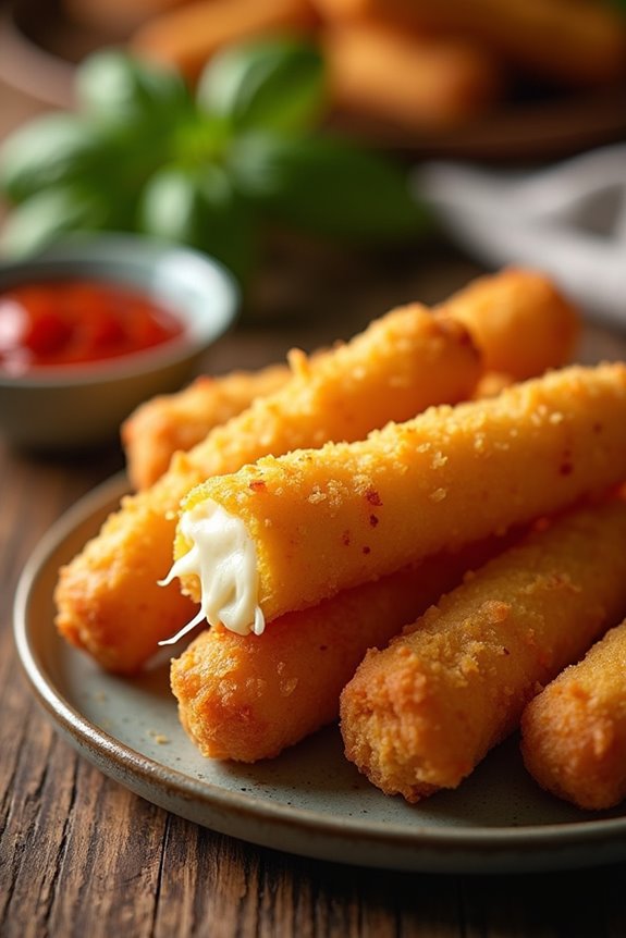 crispy homemade mozzarella sticks