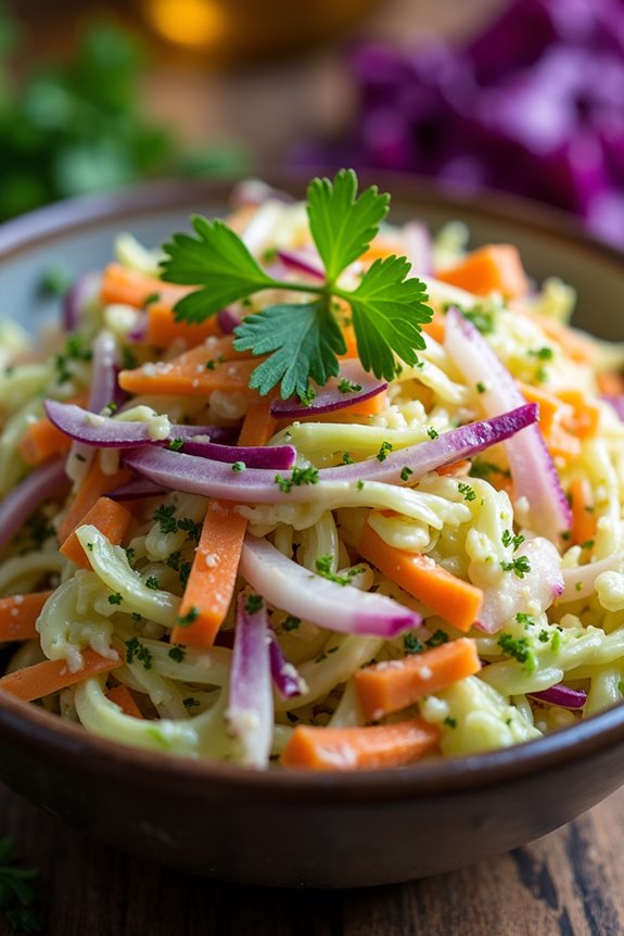 crunchy coleslaw with dressing