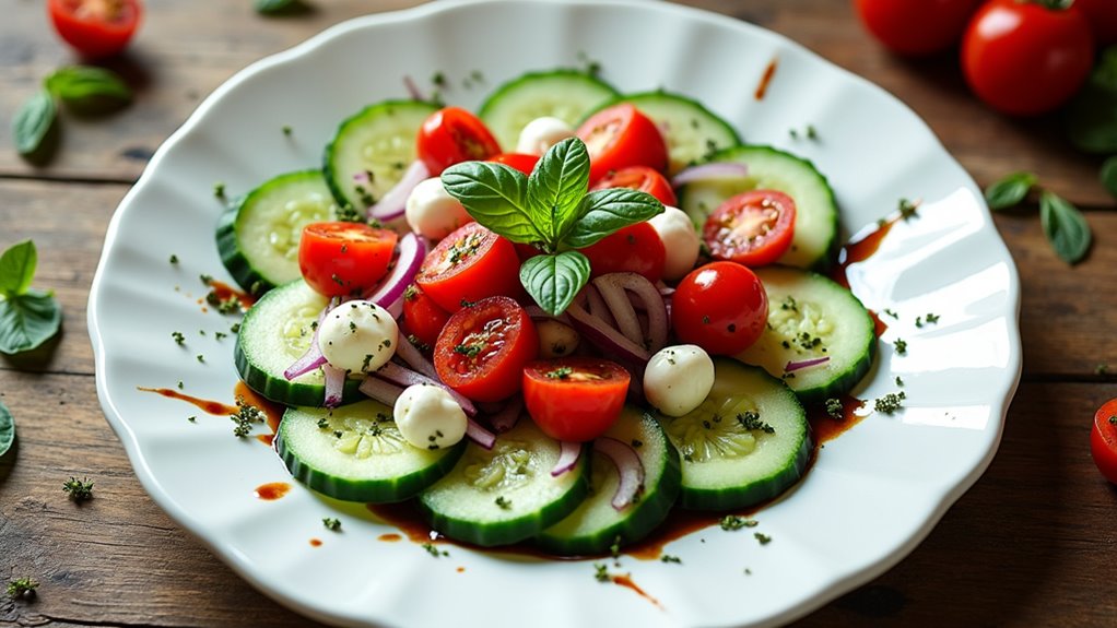 cucumber caprese salad delight
