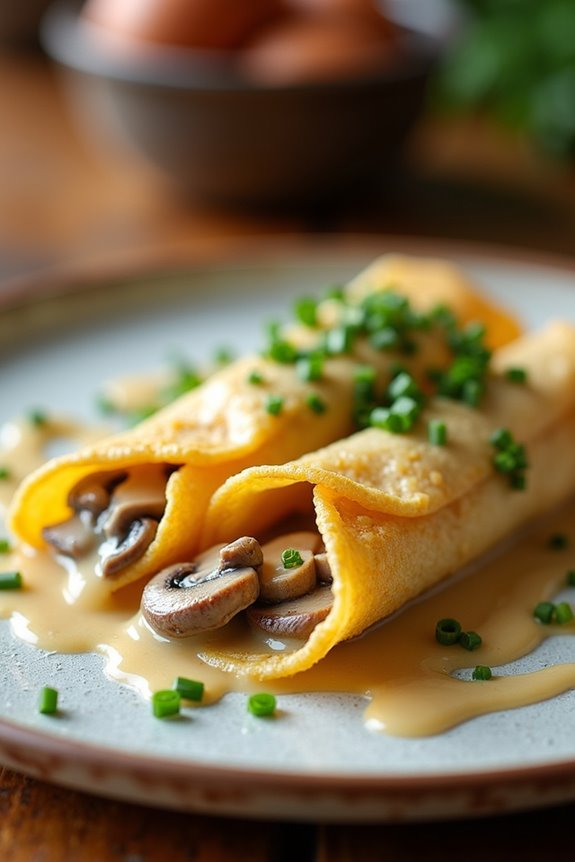 delicious chicken mushroom crepes