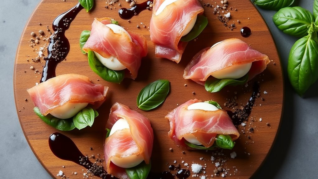 delicious mozzarella prosciutto bites