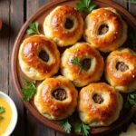 french onion sausage rolls