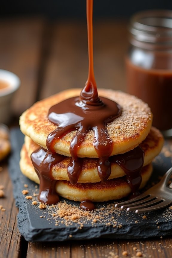 fried nutella pancake sandwich