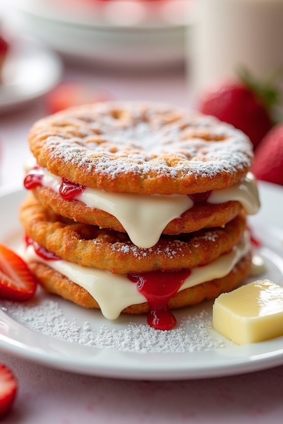 fried strawberry cheesecake sandwiches
