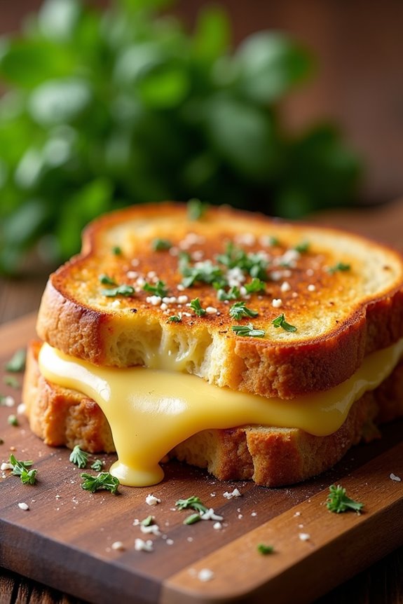 garlic bread grilled cheese