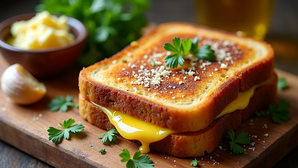 garlic bread grilled cheese