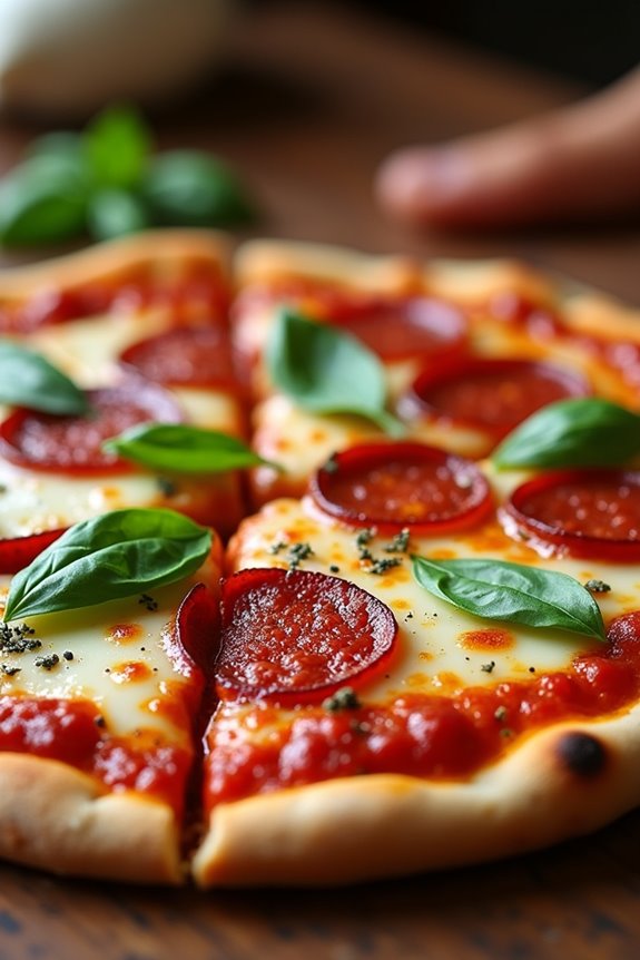 homemade spicy chorizo pizza