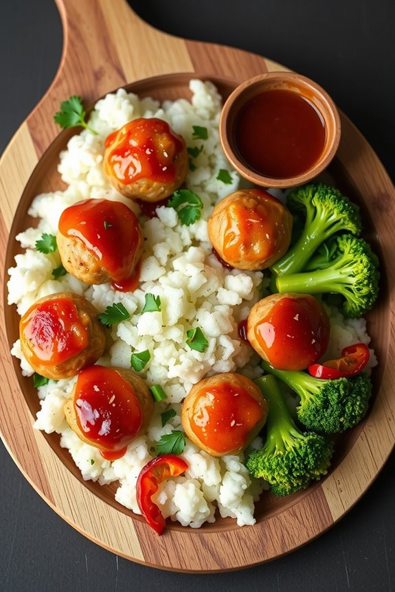 honey garlic turkey meatballs