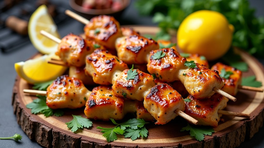 honey lemon chicken skewers