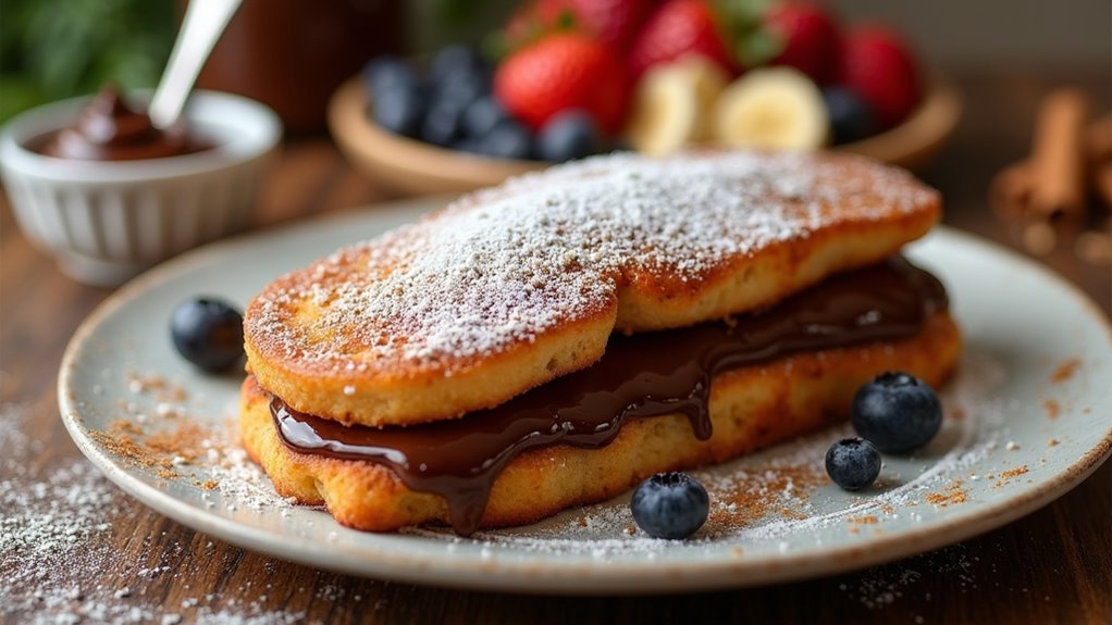 indulgent nutella pancake sandwich