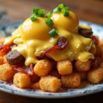 indulgent poutine with hollandaise