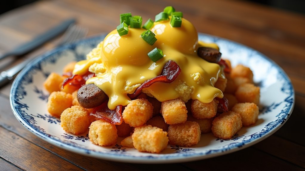 indulgent poutine with hollandaise