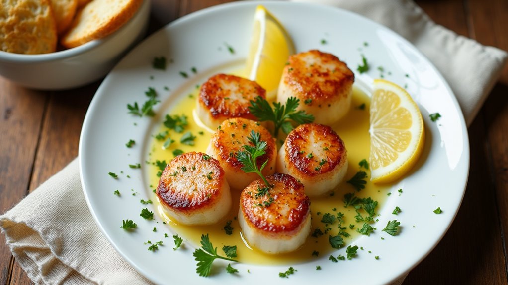 indulgent scallops with lemon