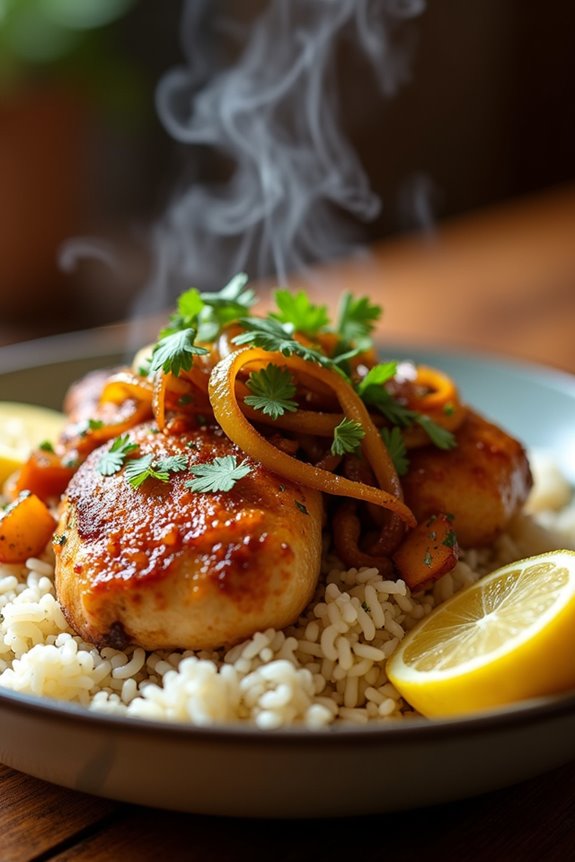 marinate brown caramelize serve