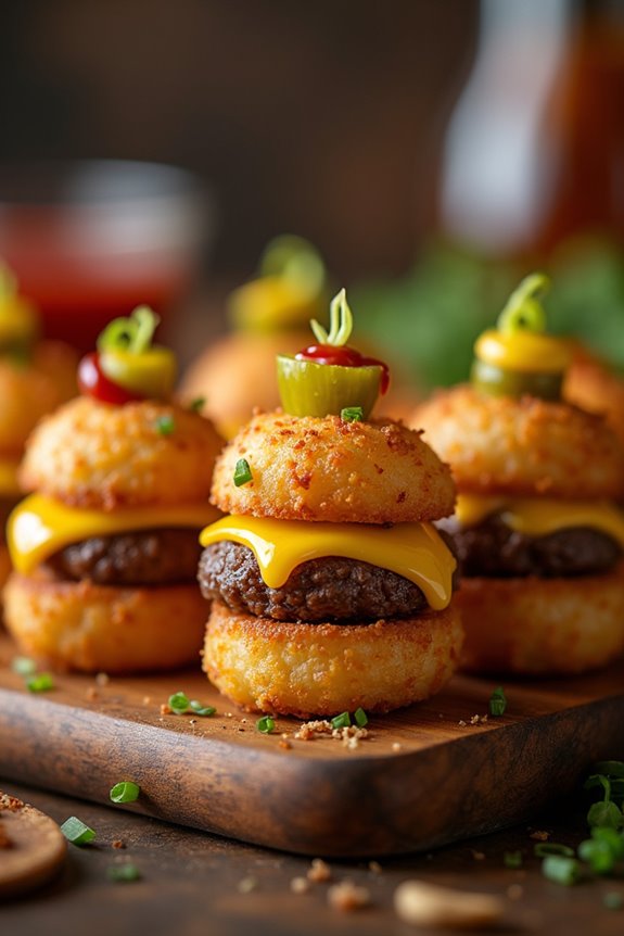 mini tater tot cheeseburgers recipe