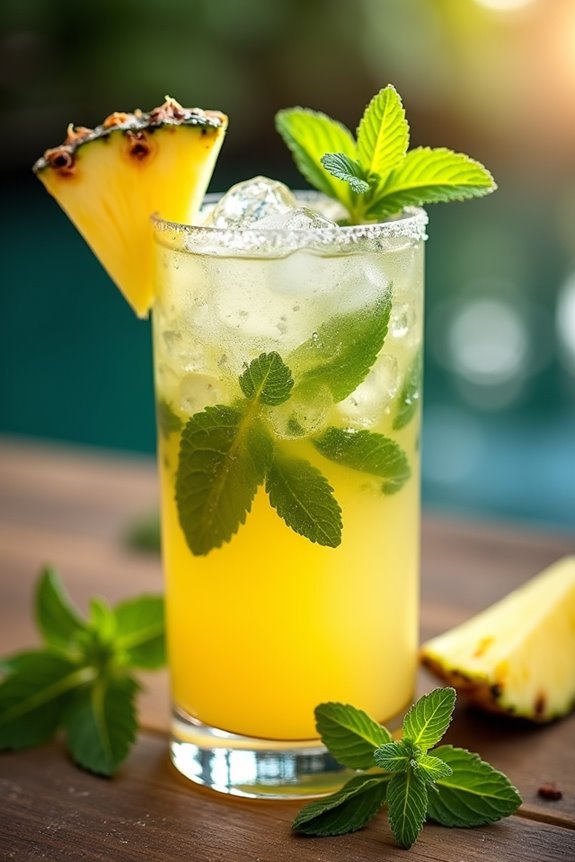 minty pineapple cooler mocktail