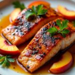 peach infused salmon dish
