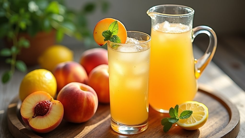 peach lemonade summer drink