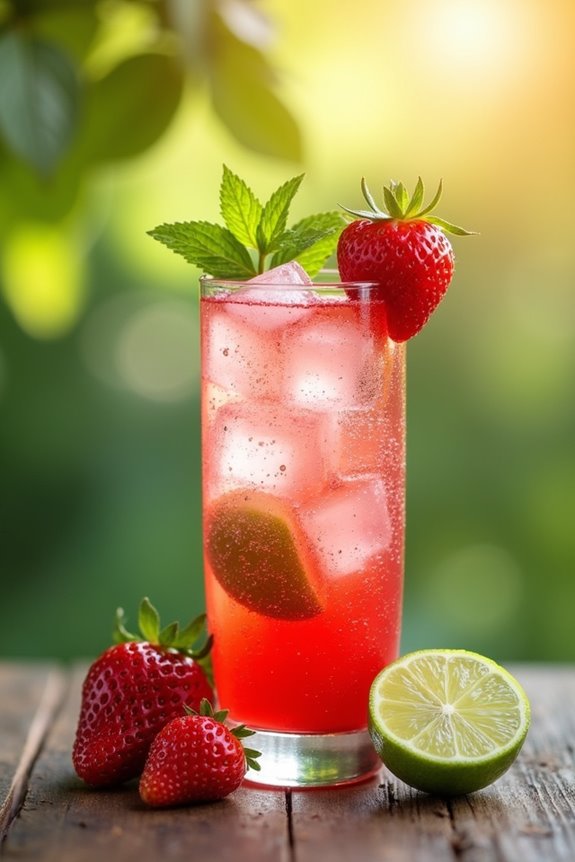 refreshing strawberry lime drink